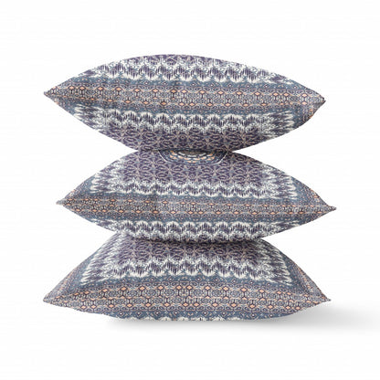 Gray Peach Holy Floral Suede Pillow