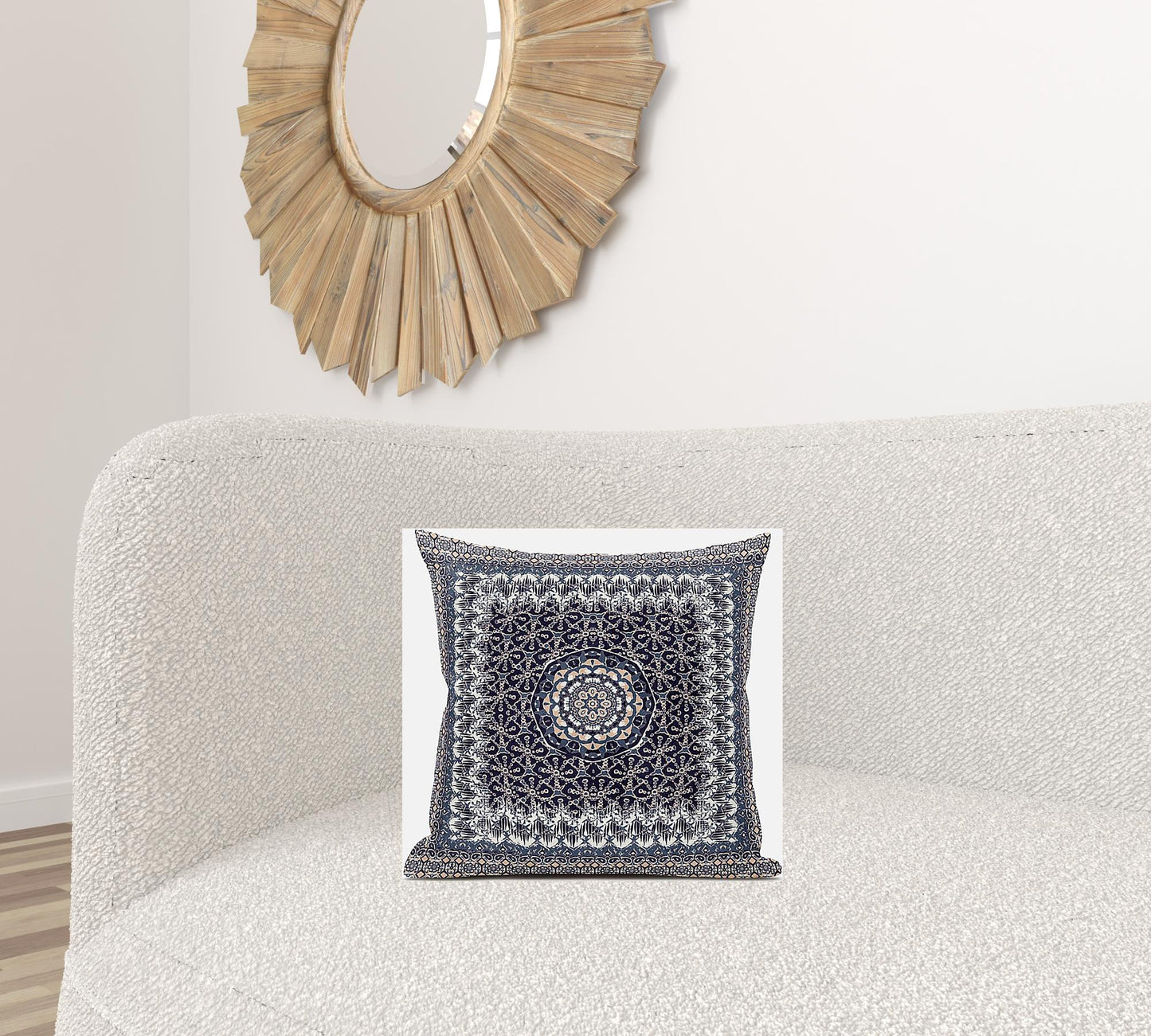 Gray Peach Holy Floral Suede Pillow