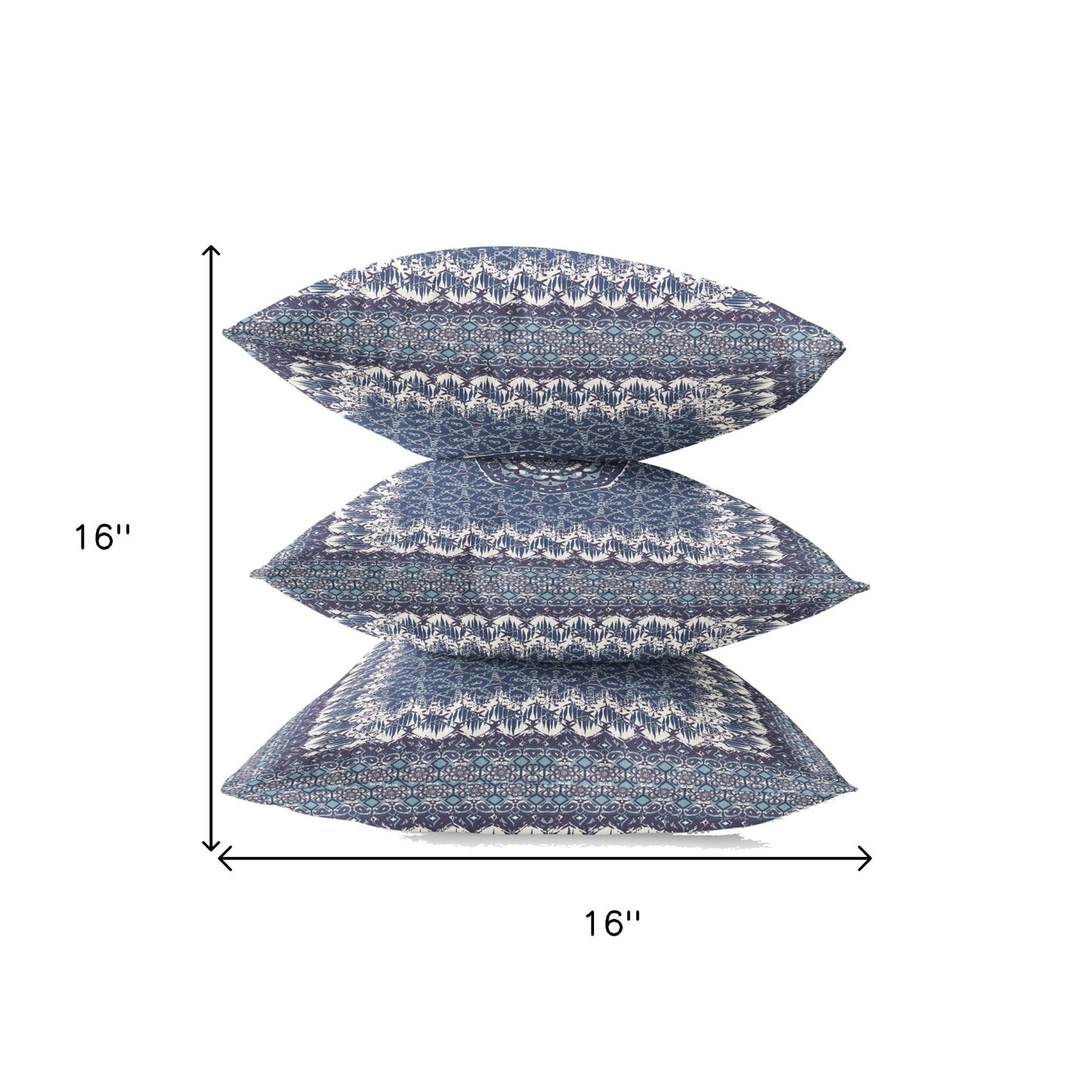 Indigo White Holy Floral Suede Pillow