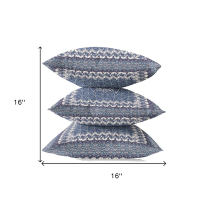 Indigo White Holy Floral Suede Pillow