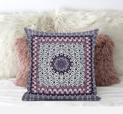 Pink Gray Holy Floral Suede Pillow