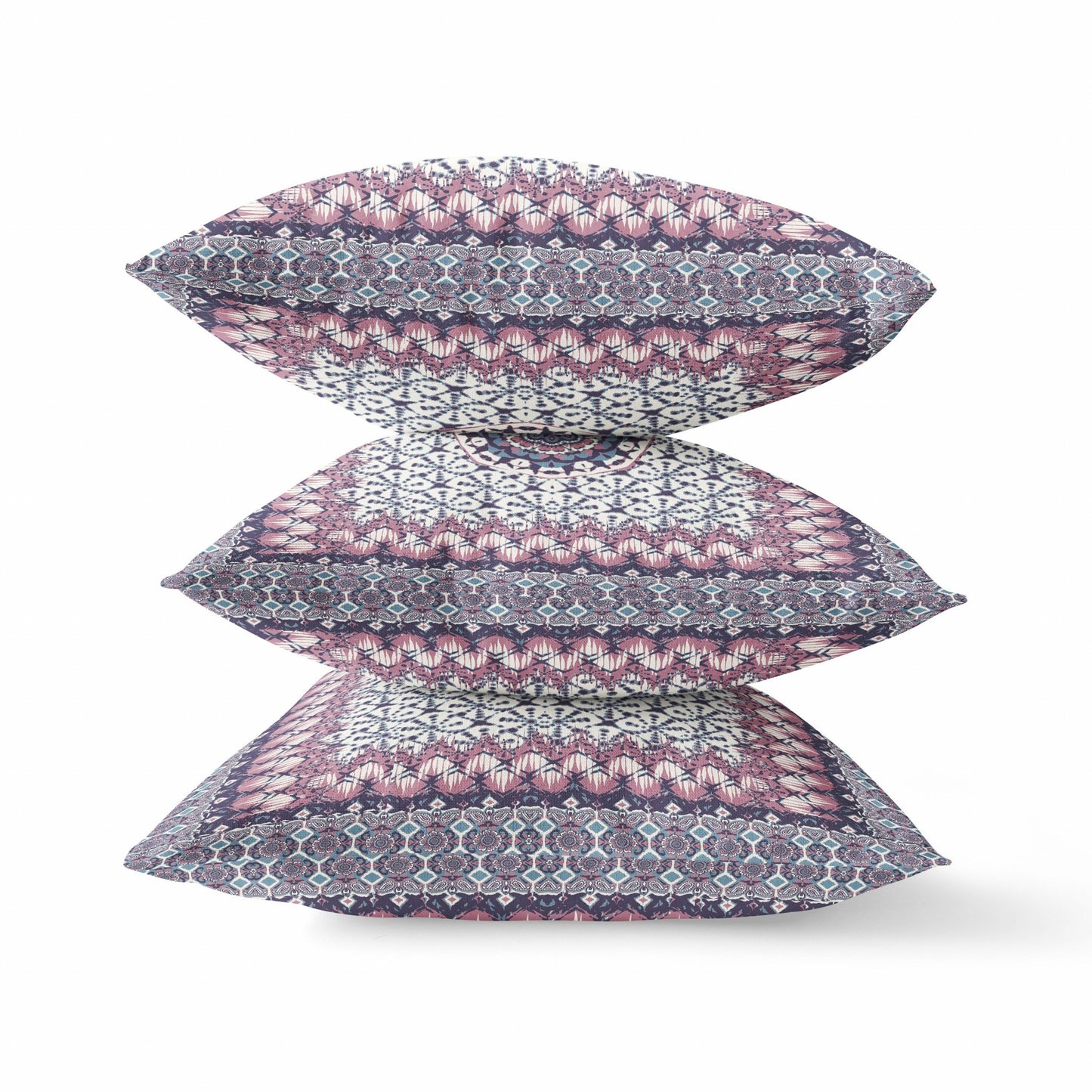 Pink Gray Holy Floral Suede Pillow