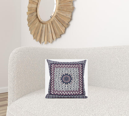 Pink Gray Holy Floral Suede Pillow