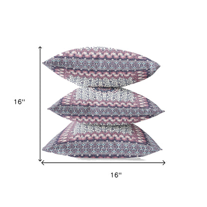 Pink Gray Holy Floral Suede Pillow