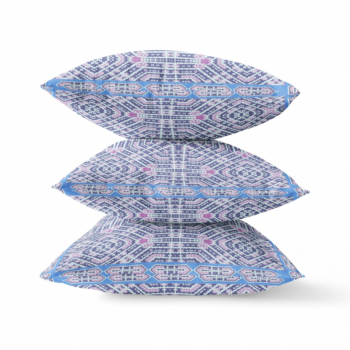 Lilac Blue Geostar Suede Pillow