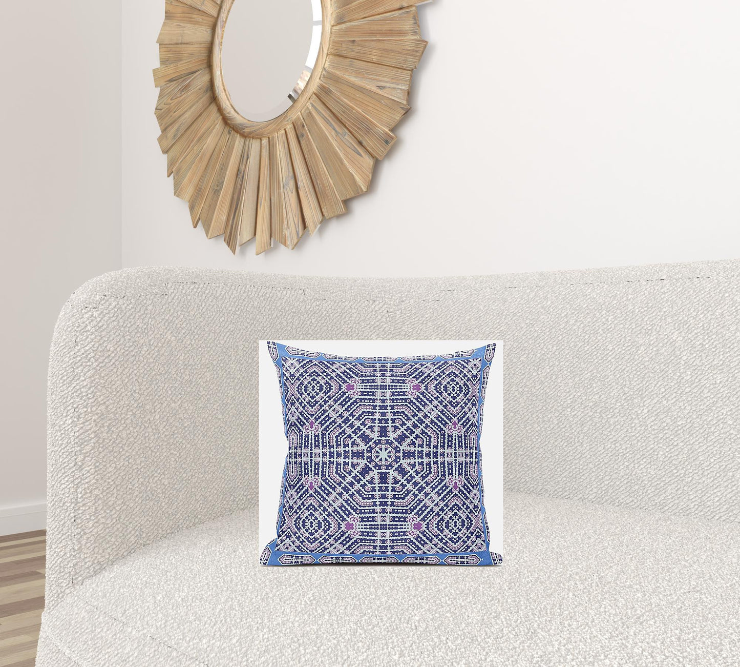 Lilac Blue Geostar Suede Pillow