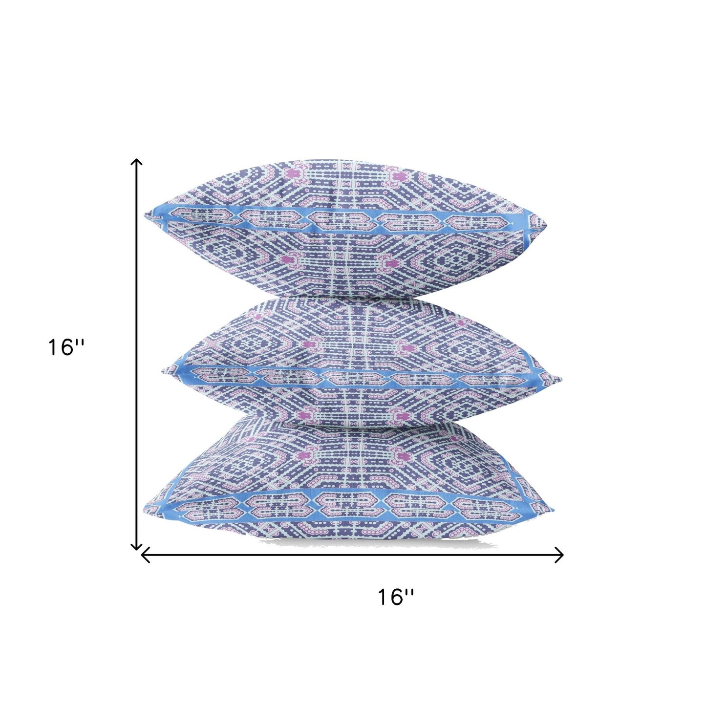 Lilac Blue Geostar Suede Pillow