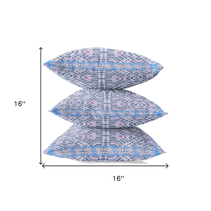 Lilac Blue Geostar Suede Pillow