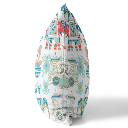 Blue & White Paisley Suede Pillow