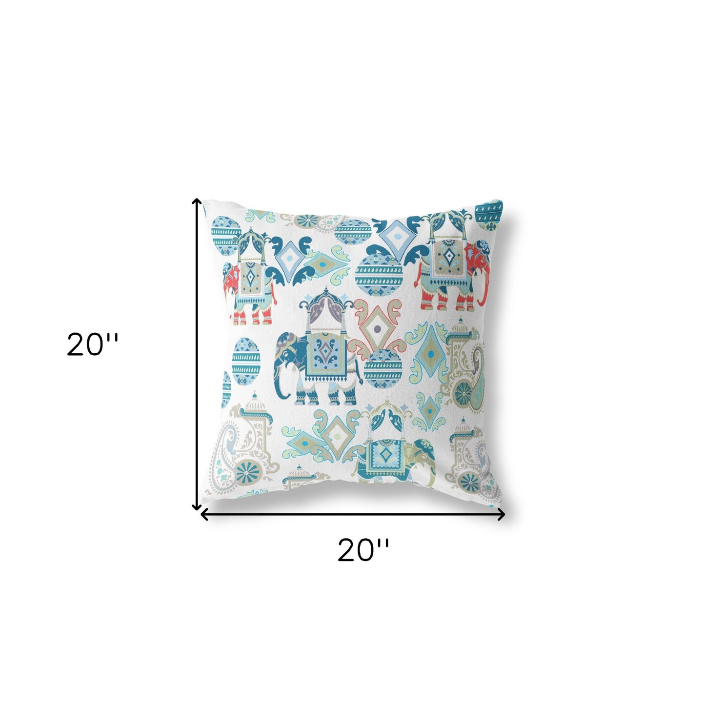 Blue & White Paisley Suede Pillow