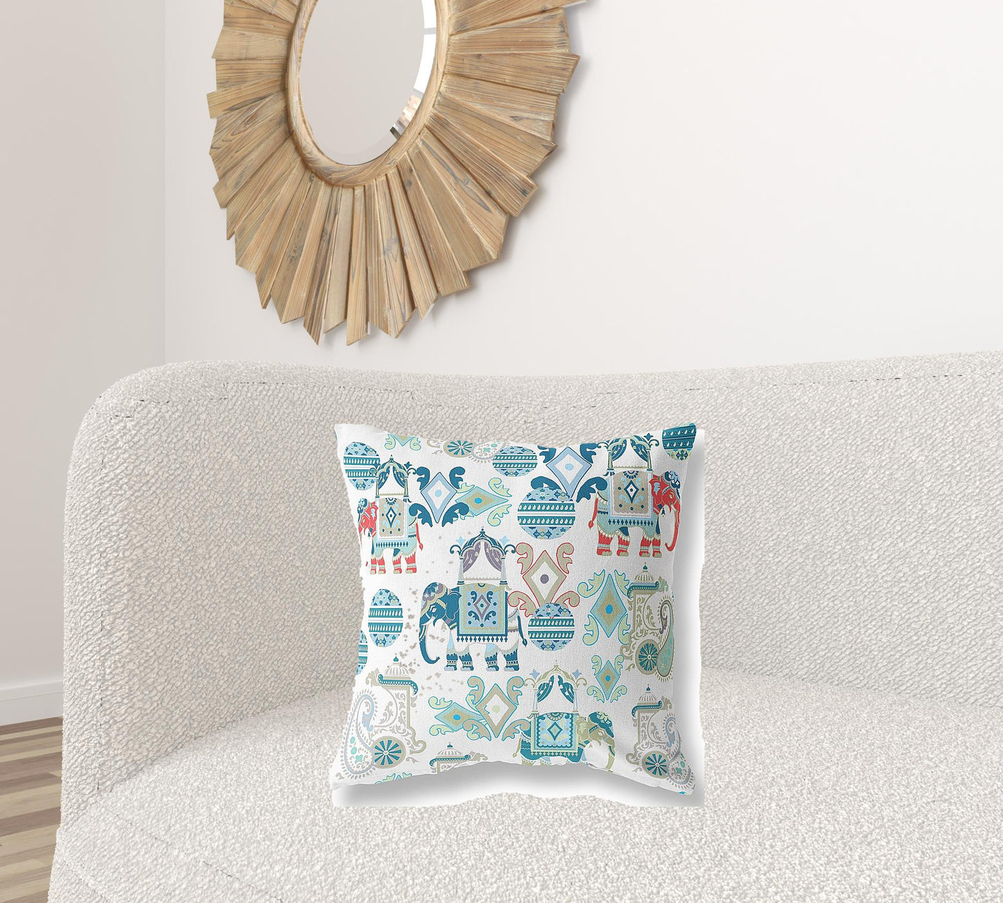 Blue & White Paisley Suede Pillow