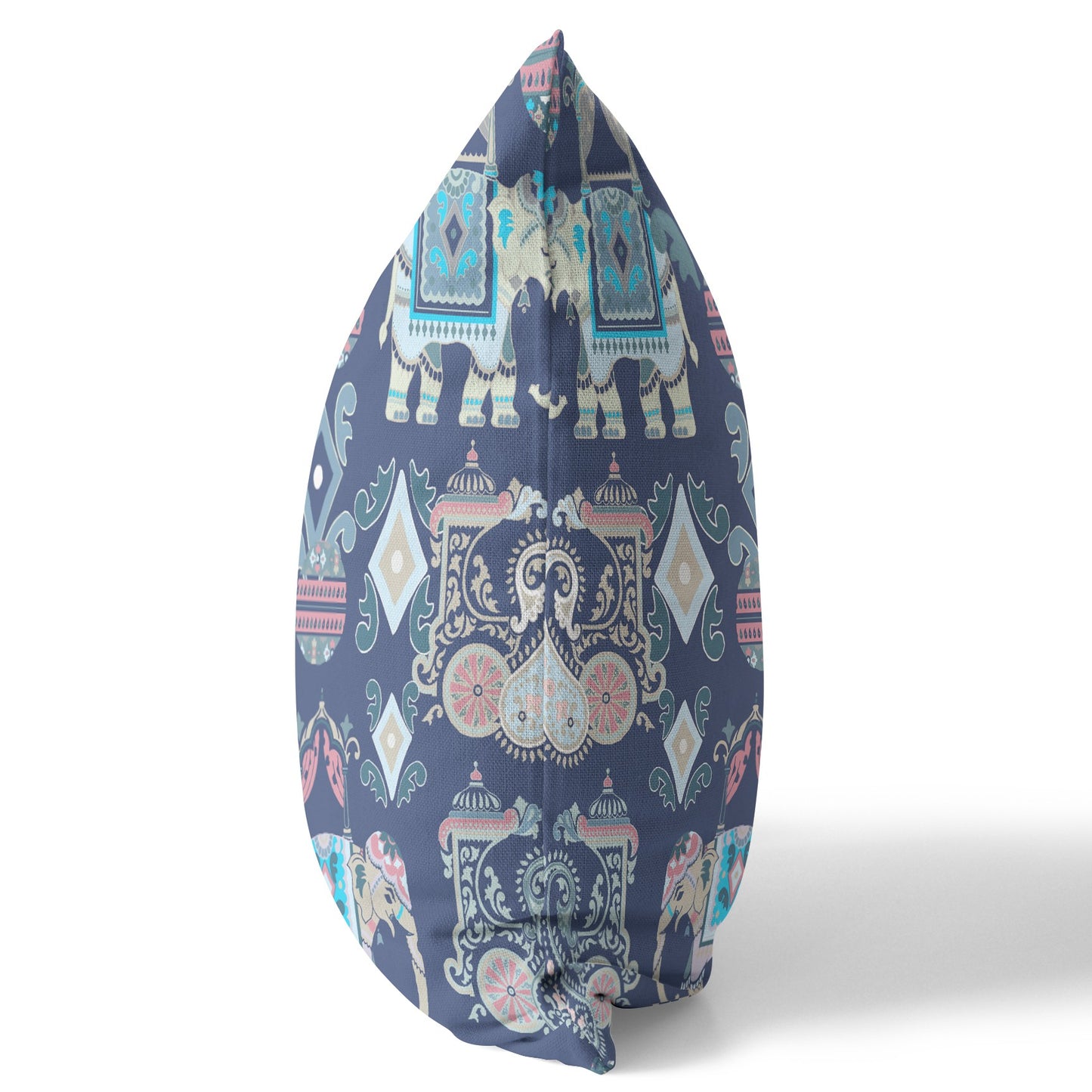 Blue & Gray Paisley Suede Pillow
