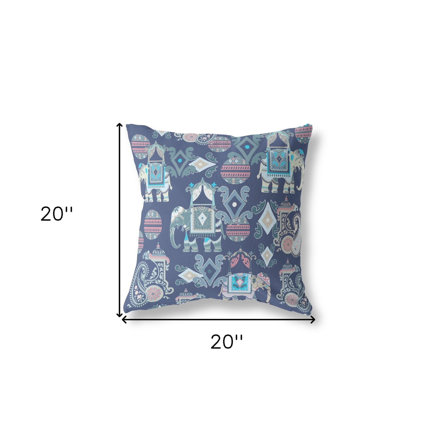 Blue & Gray Paisley Suede Pillow