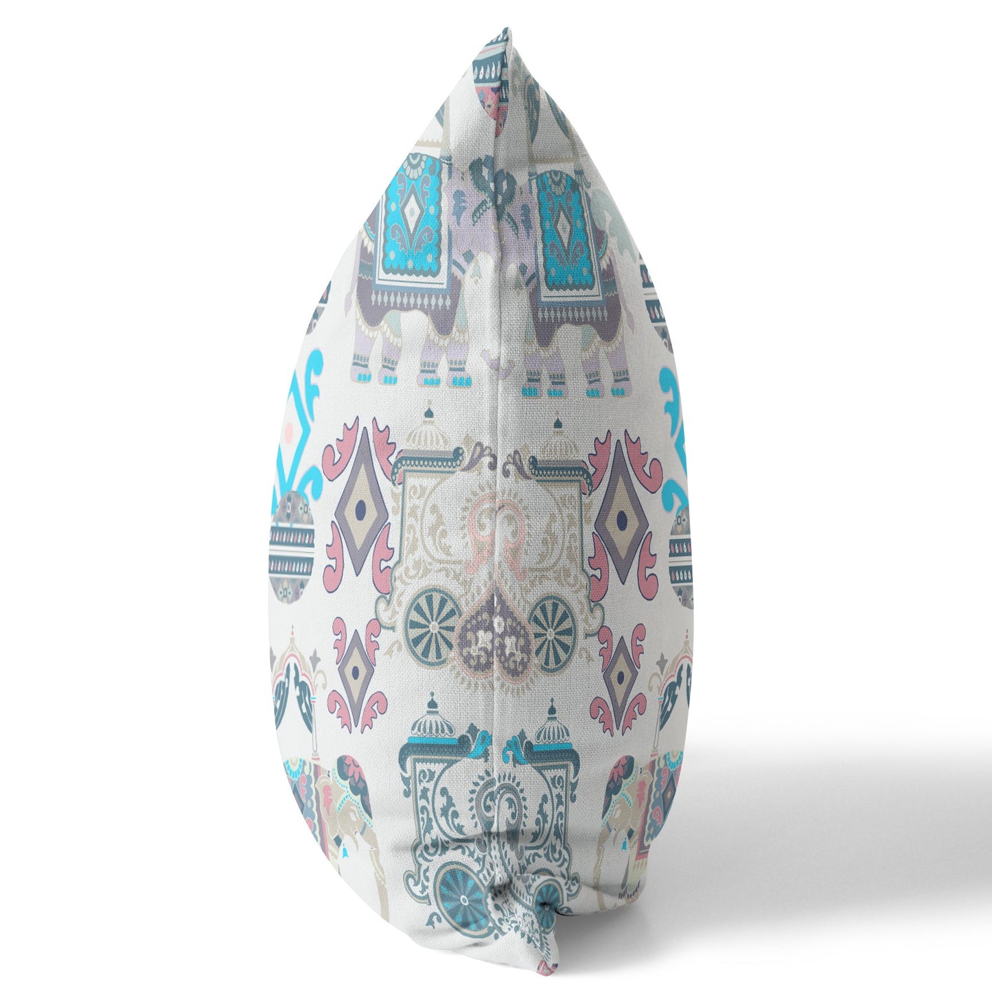 Beige & Blue Paisley Suede Pillow