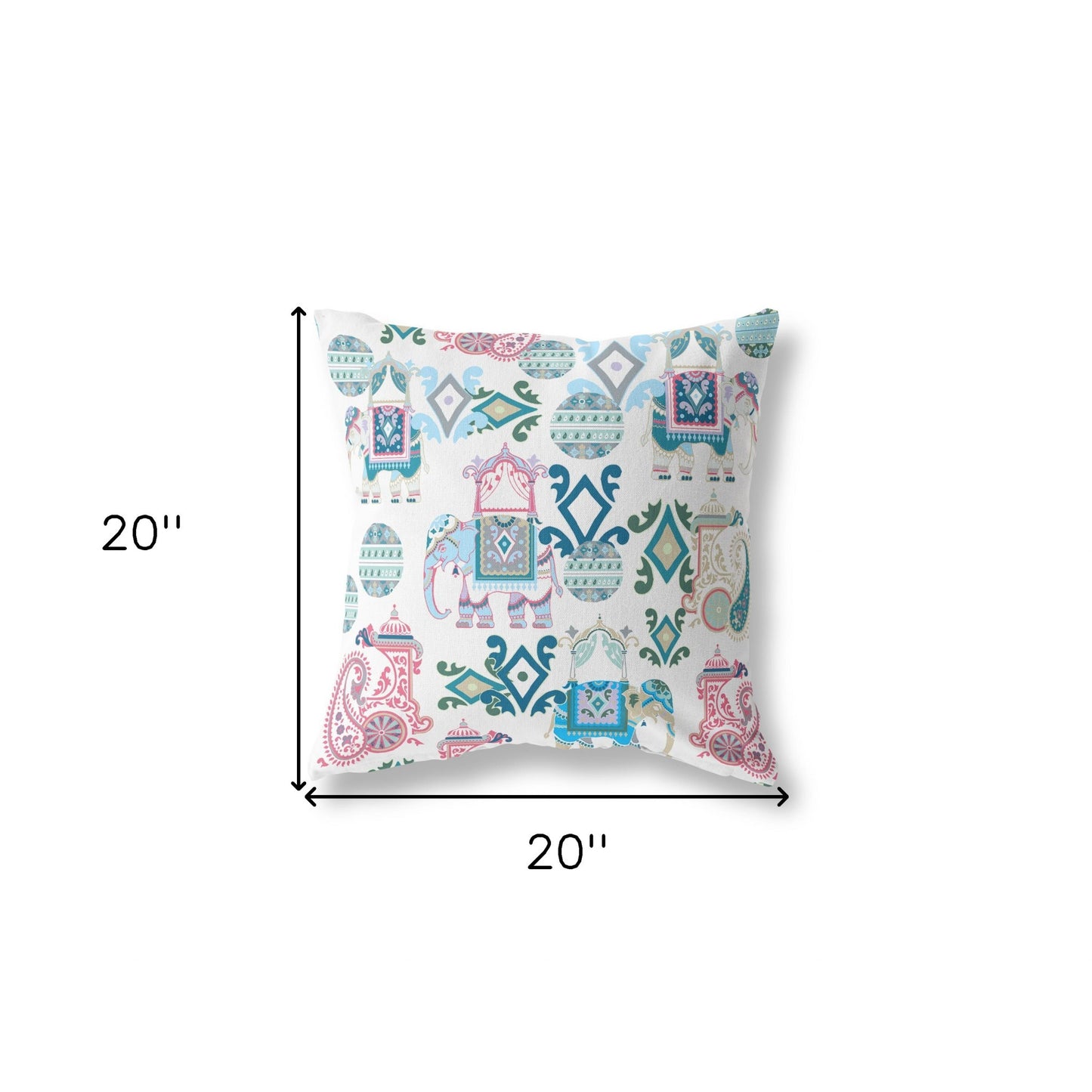 Pink & White Paisley Suede Pillow