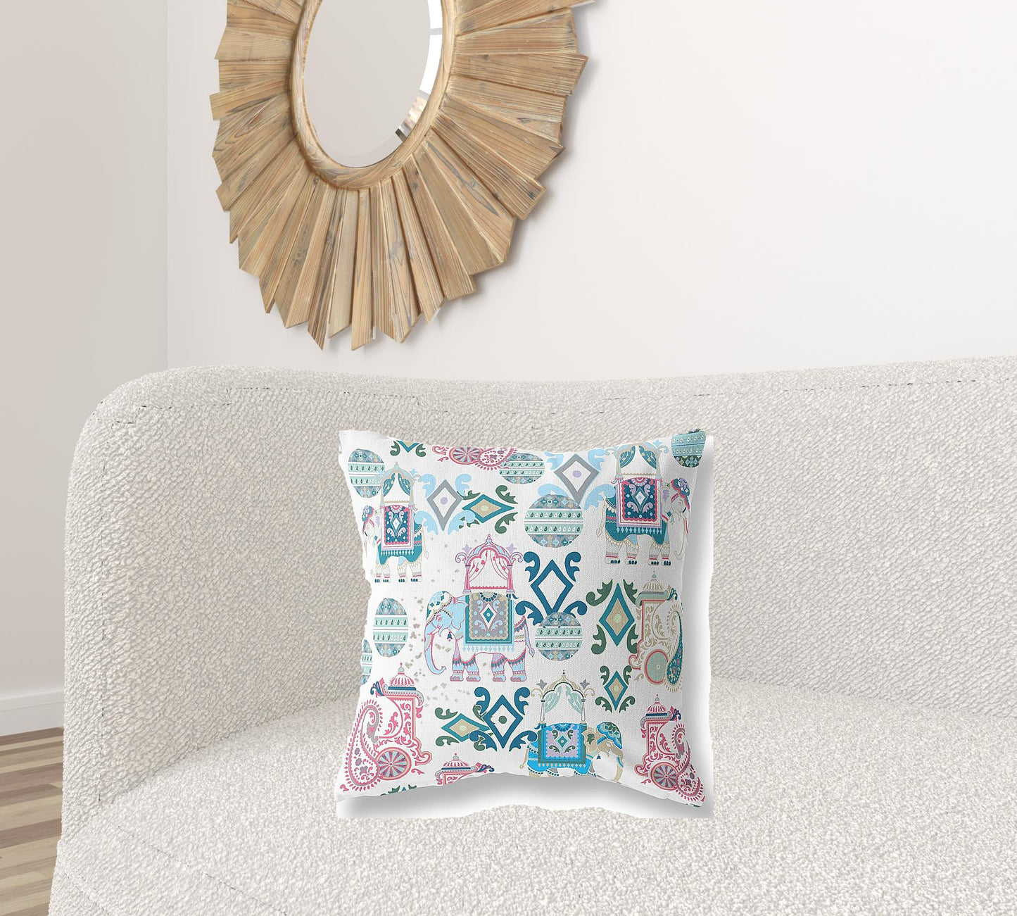 Pink & White Paisley Suede Pillow