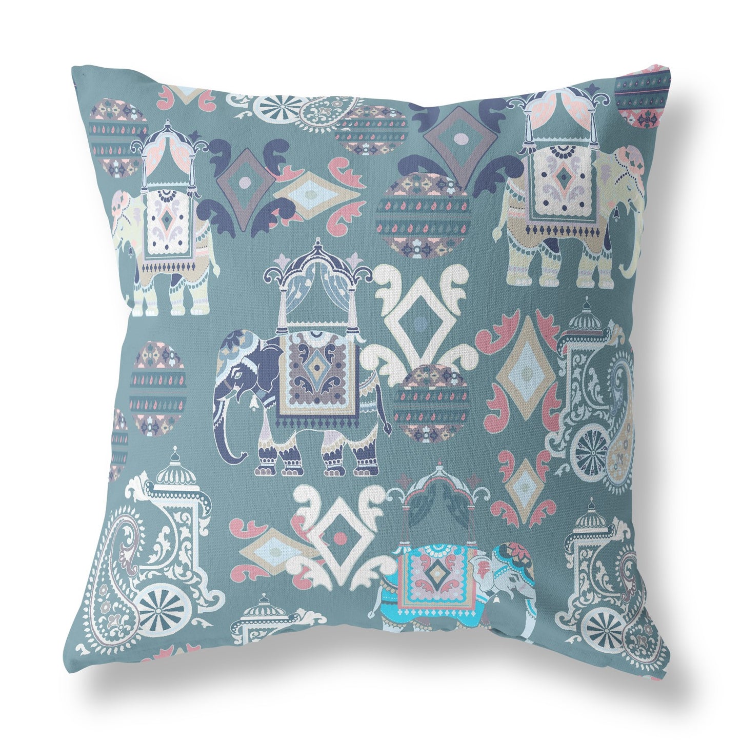 Gray & White Paisley Suede Pillow