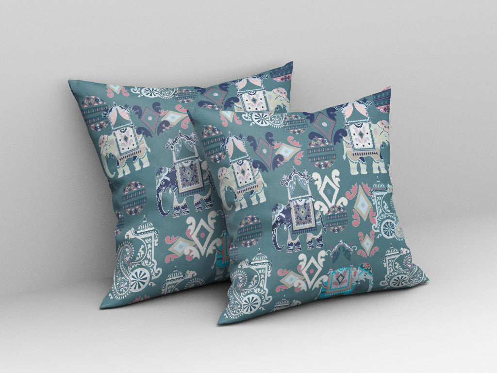 Gray & White Paisley Suede Pillow