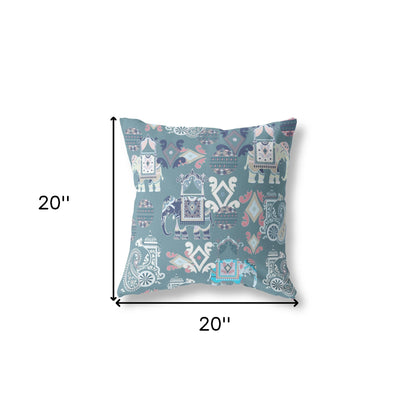 Gray & White Paisley Suede Pillow