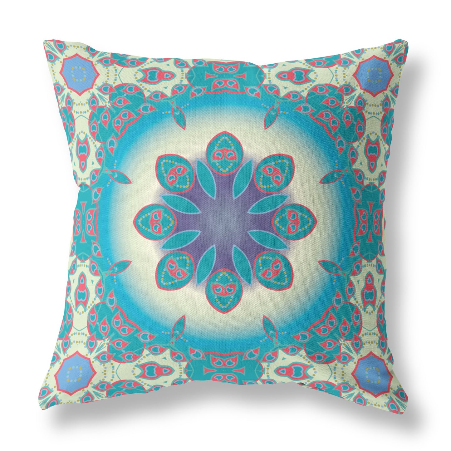 Yellow & Red Geometric Suede Pillow