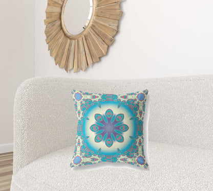 Yellow & Red Geometric Suede Pillow