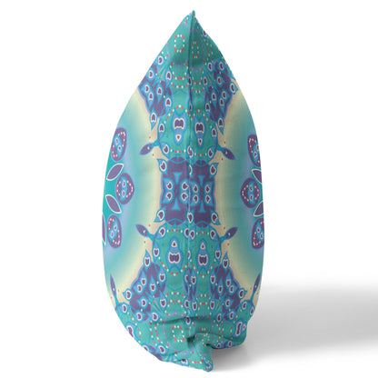 Blue & Purple Geometric Suede Pillow