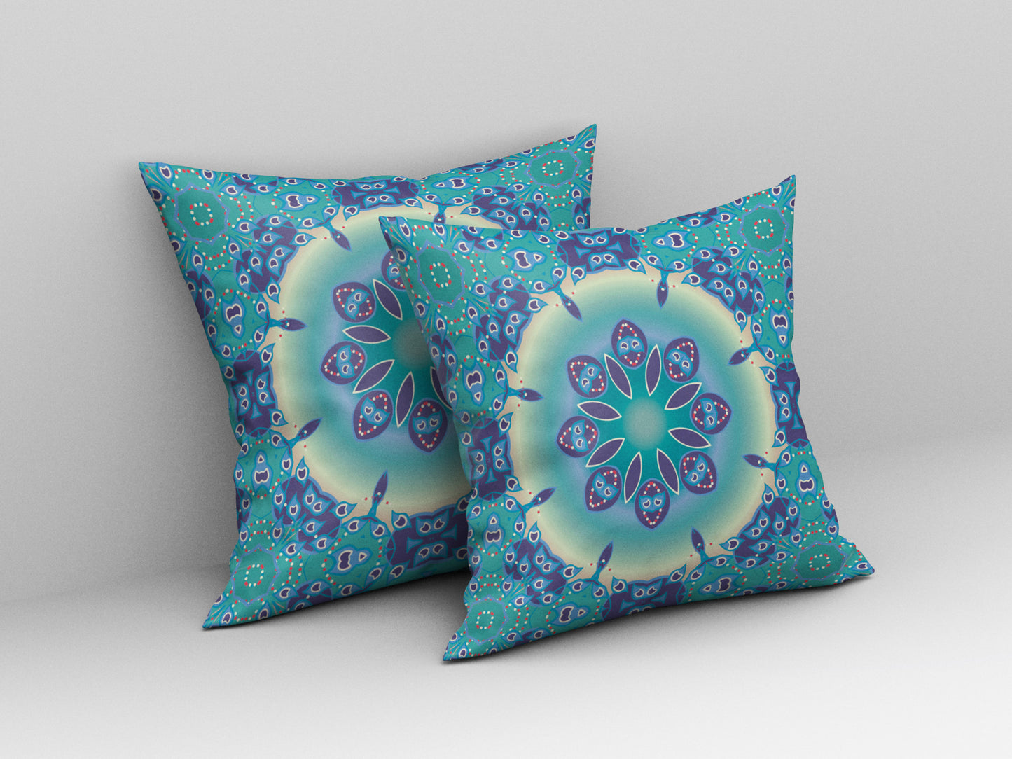 Blue & Purple Geometric Suede Pillow
