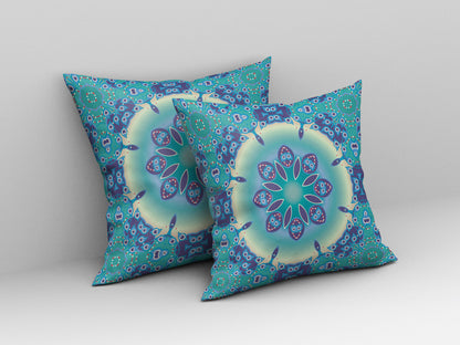 Blue & Purple Geometric Suede Pillow