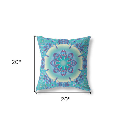 Blue & Purple Geometric Suede Pillow
