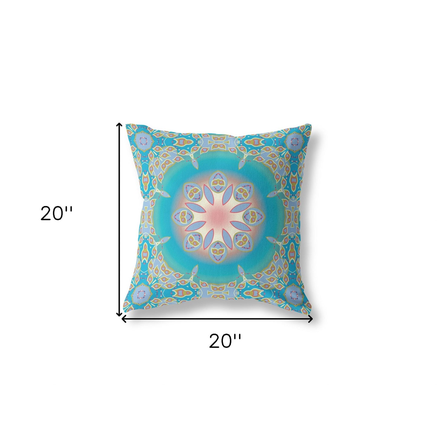 Blue & Green Geometric Suede Pillow