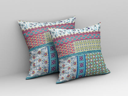White Yellow Patch Blown & Closed Suede Pillow