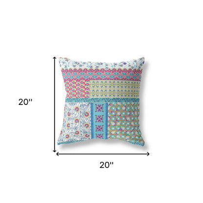 White Yellow Patch Blown & Closed Suede Pillow
