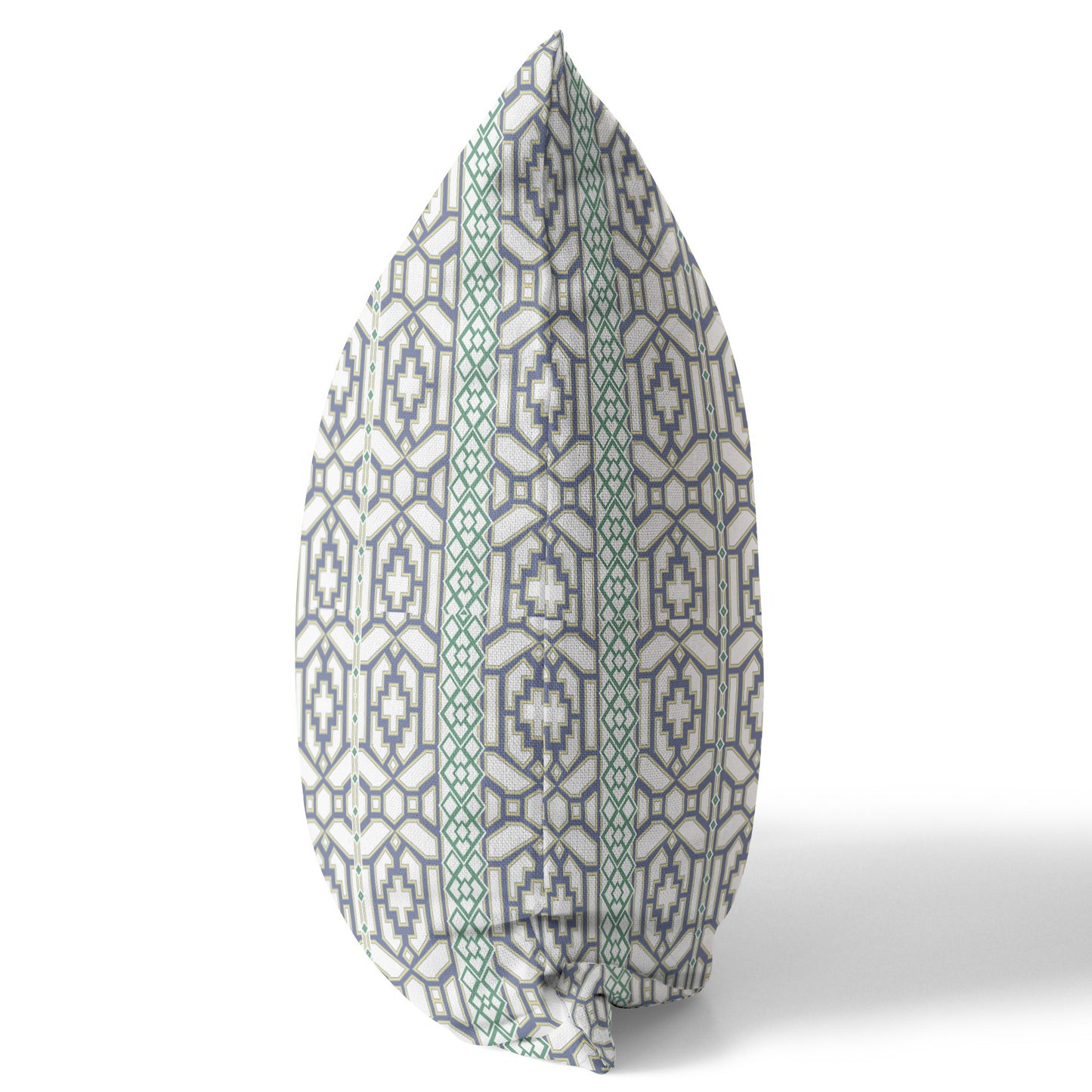 White & Gray Geometric Suede Pillow