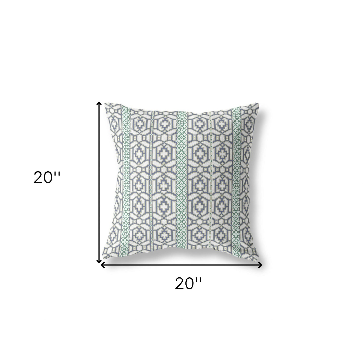 White & Gray Geometric Suede Pillow