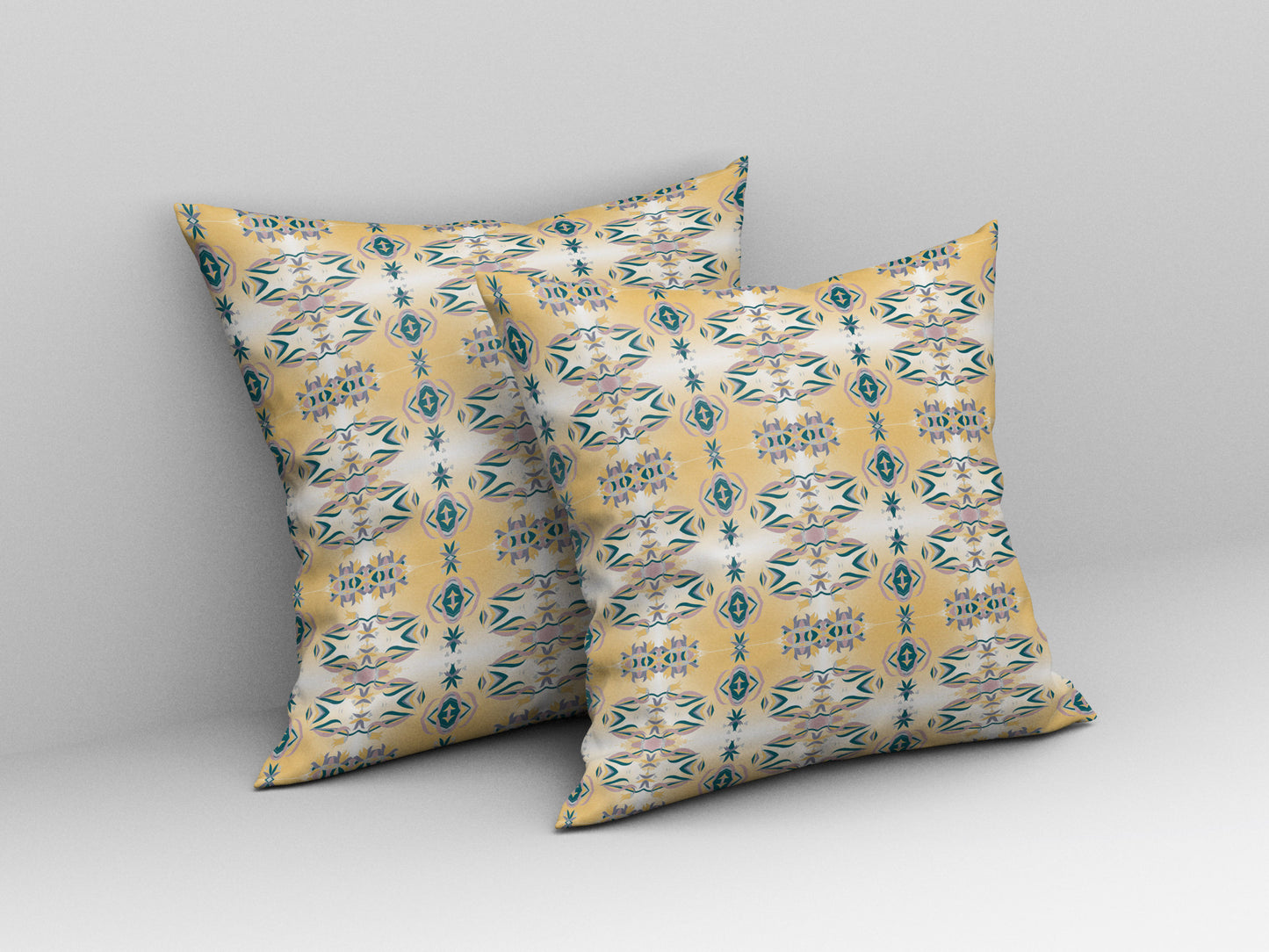 White & Yellow Abstract Suede Pillow