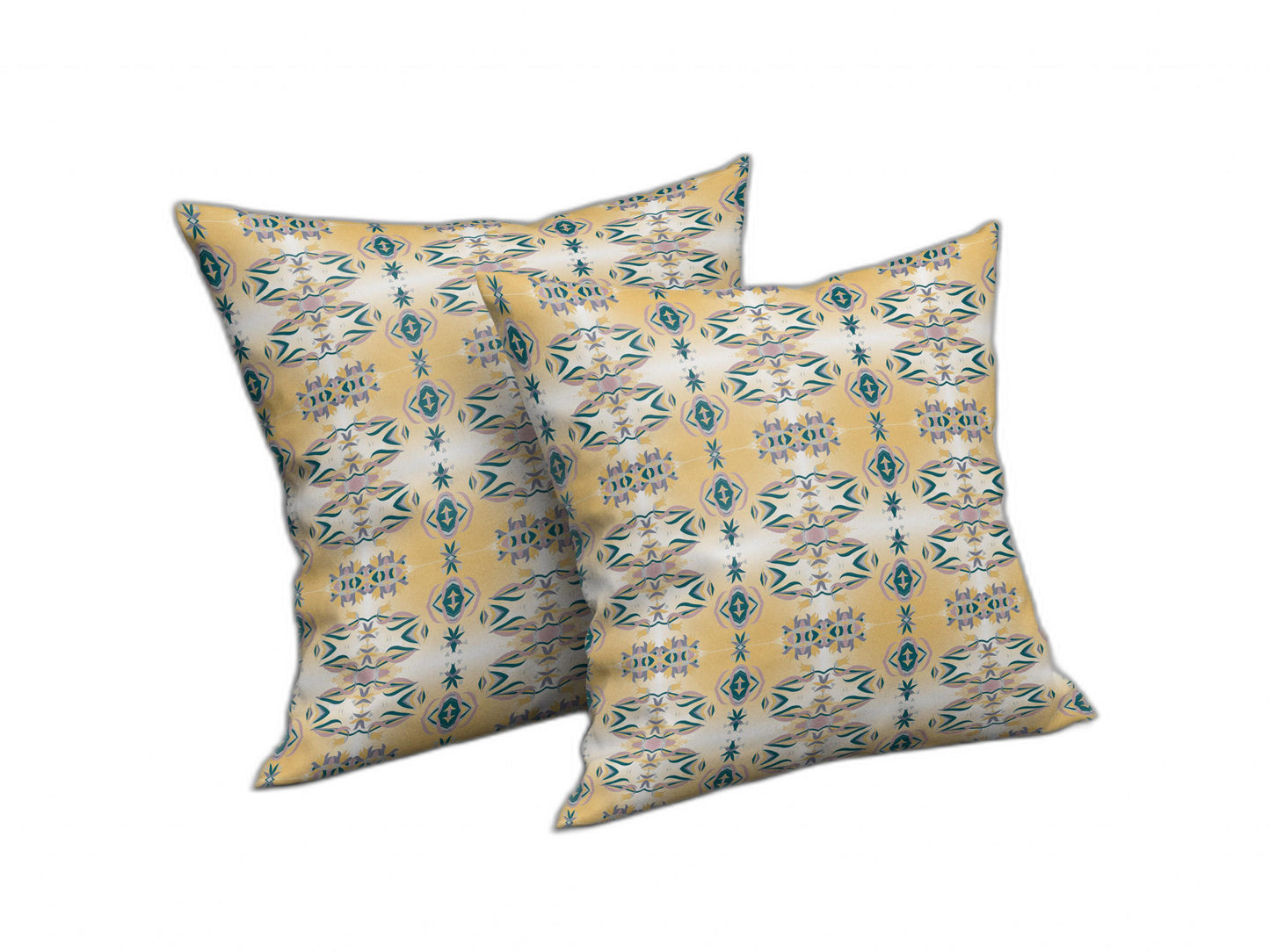 White & Yellow Abstract Suede Pillow