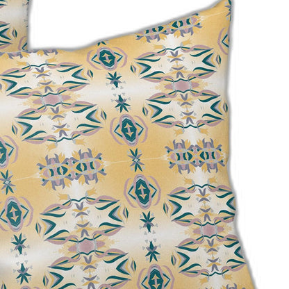 White & Yellow Abstract Suede Pillow