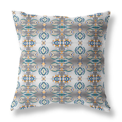 Off White & Brown Abstract Suede Pillow