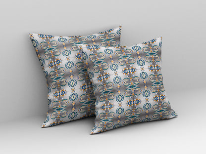 Off White & Brown Abstract Suede Pillow
