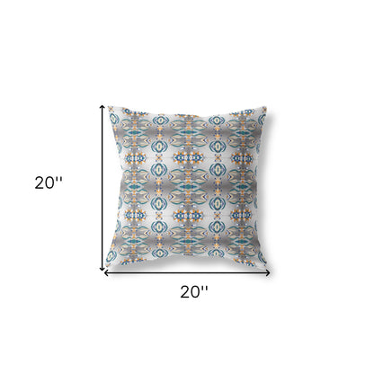 Off White & Brown Abstract Suede Pillow