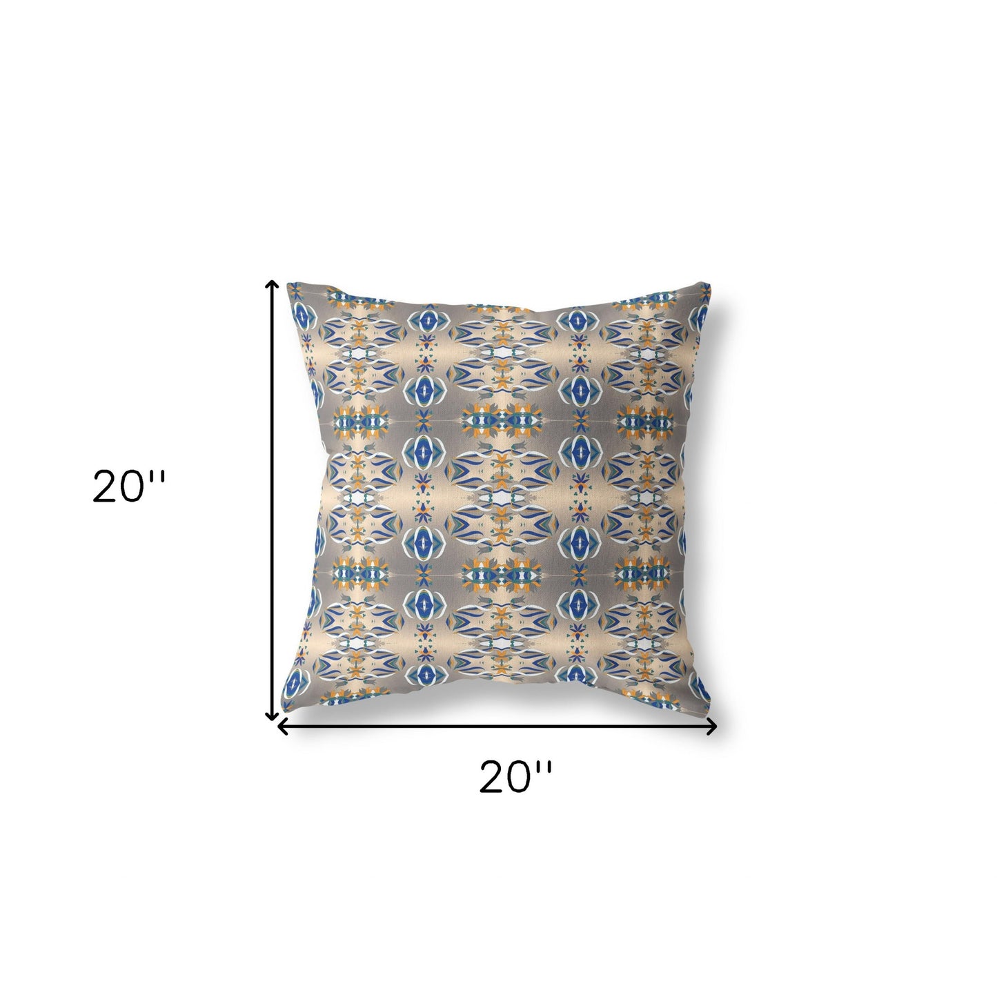 Brown & Blue Abstract Suede Pillow