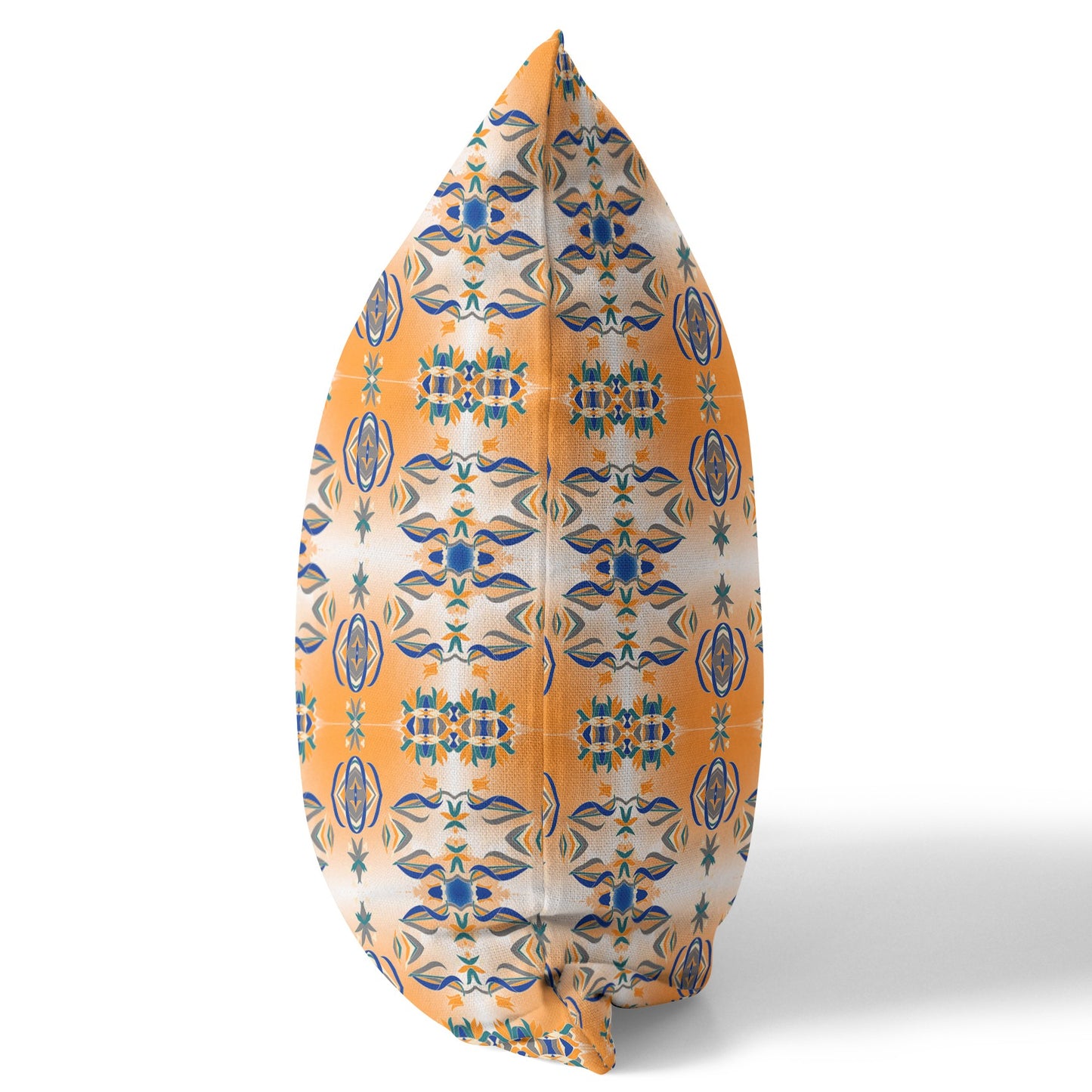 Orange & Gray Abstract Suede Pillow