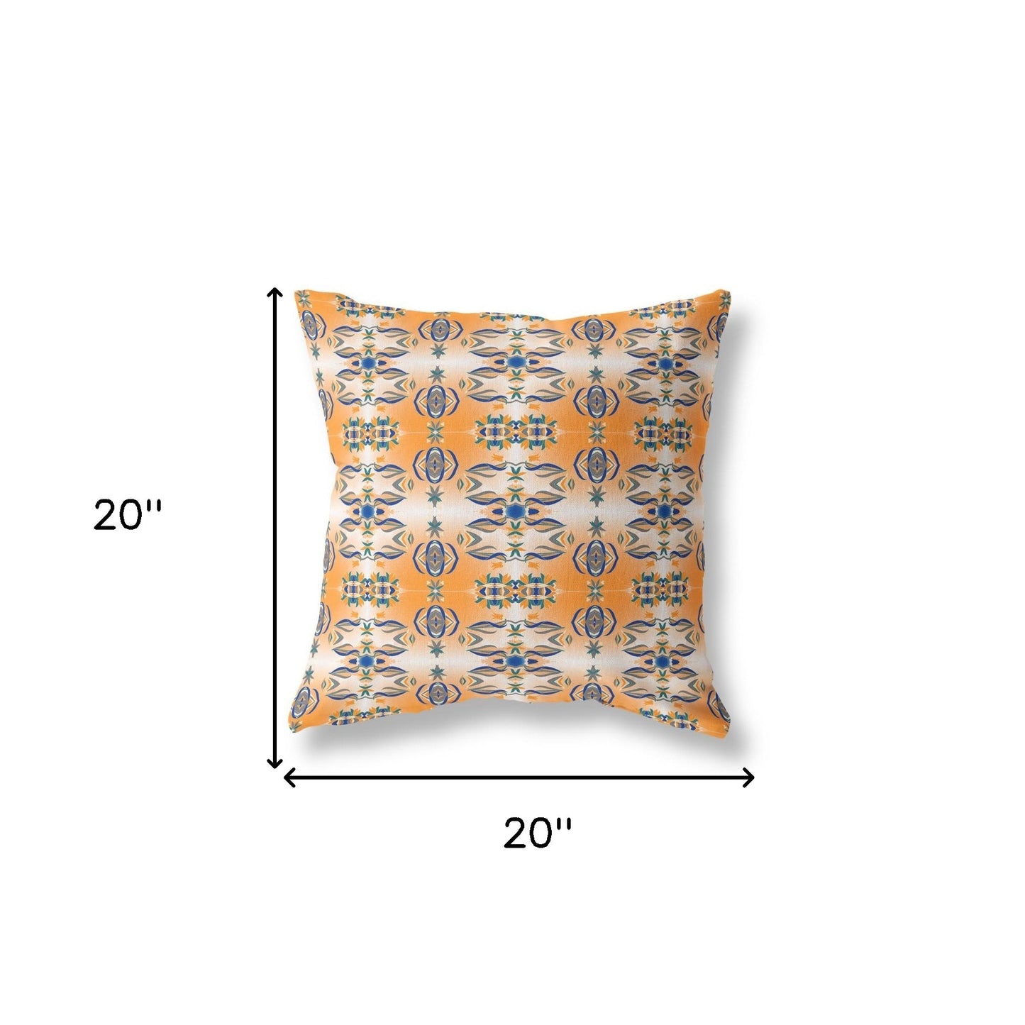 Orange & Gray Abstract Suede Pillow