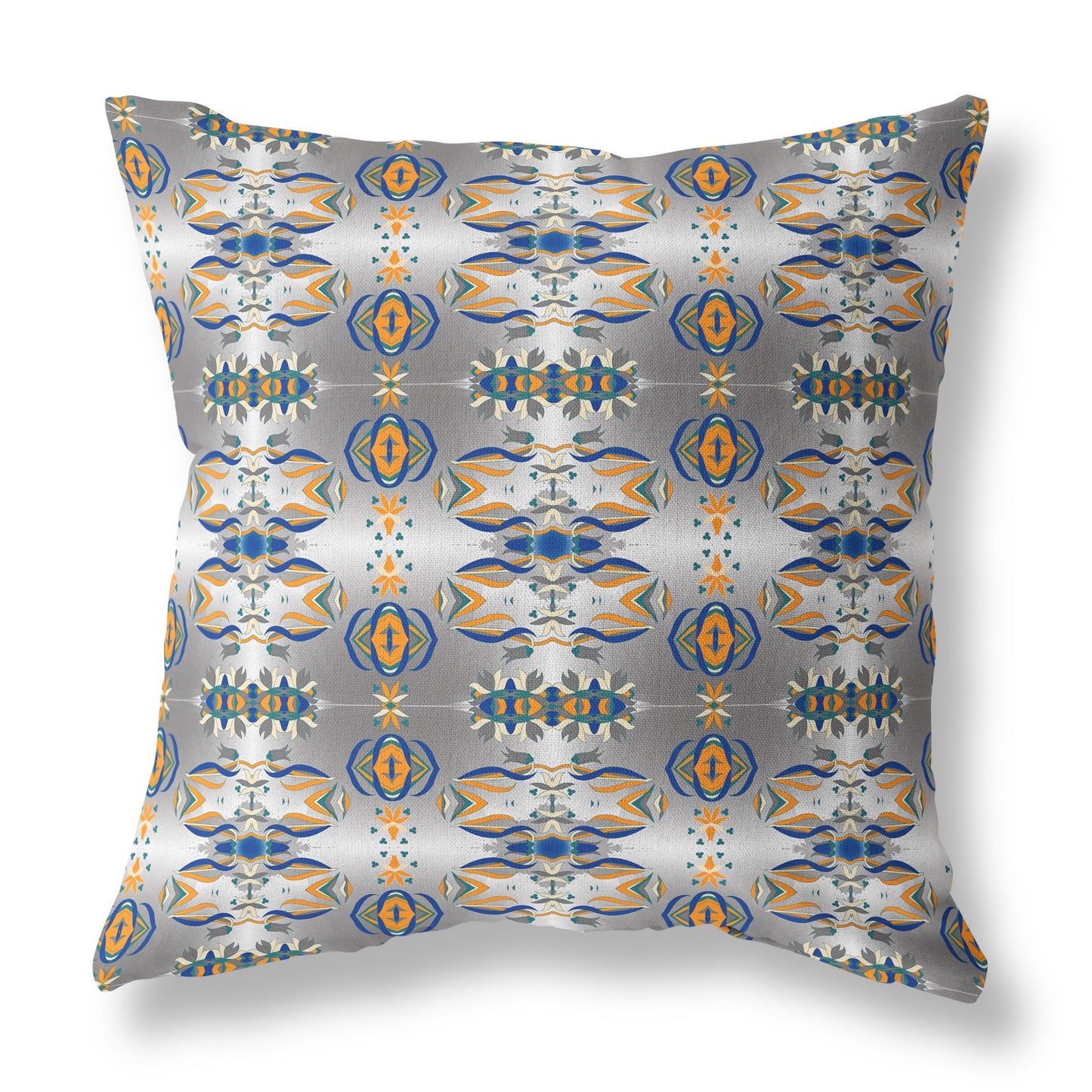 Gray & Orange Abstract Suede Pillow