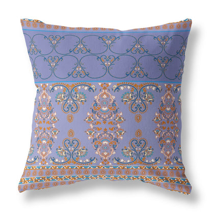 Purple & Blue Stencil Suede Pillow