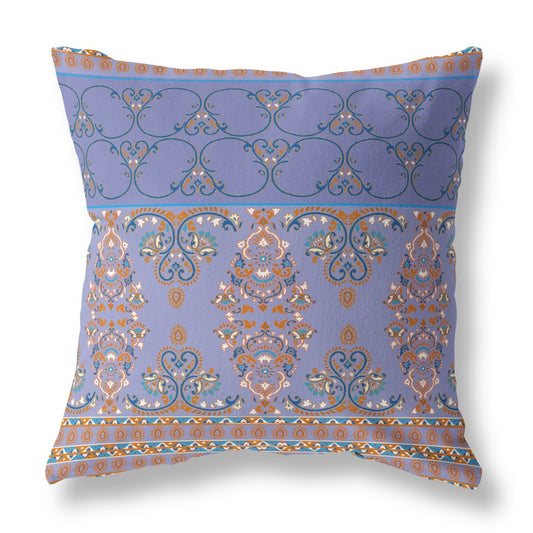 Purple & Blue Stencil Suede Pillow
