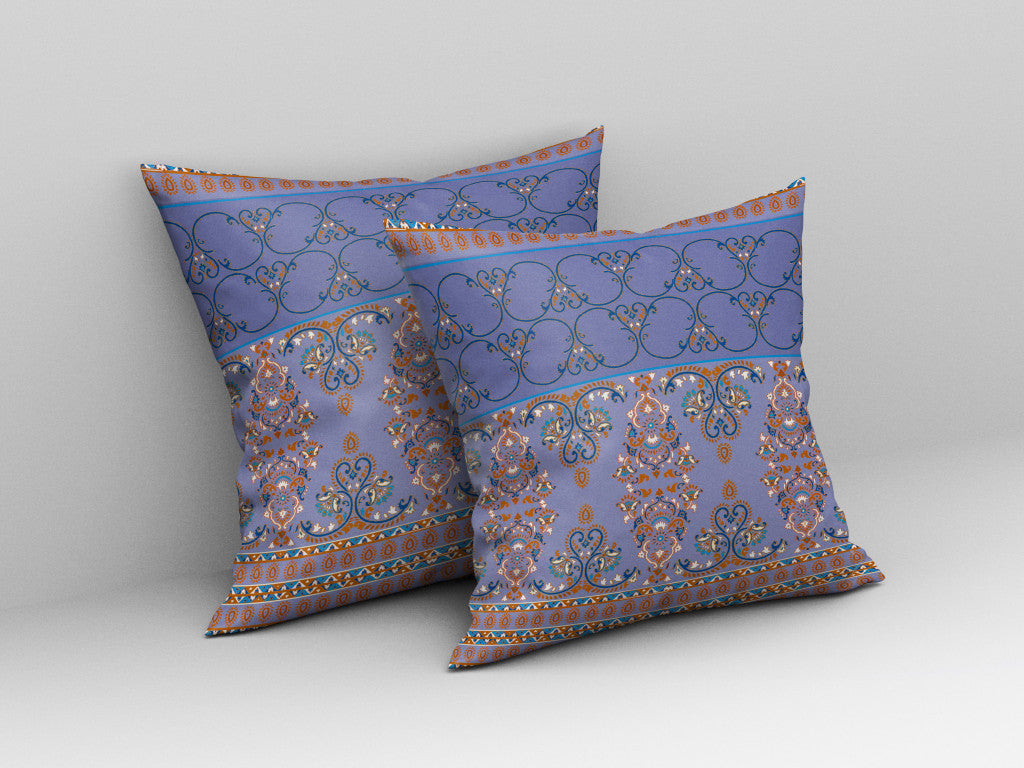 Purple & Blue Stencil Suede Pillow
