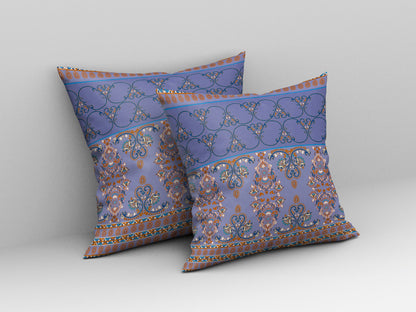 Purple & Blue Stencil Suede Pillow