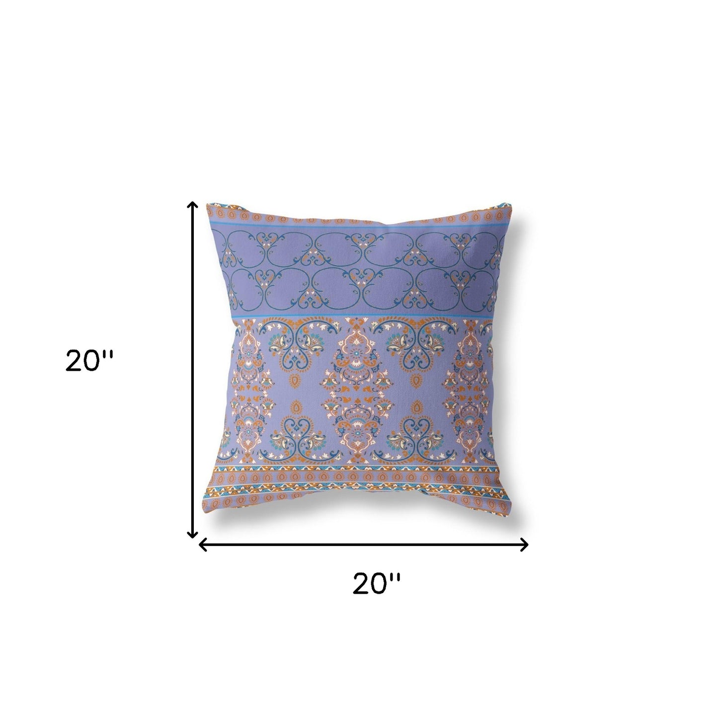 Purple & Blue Stencil Suede Pillow