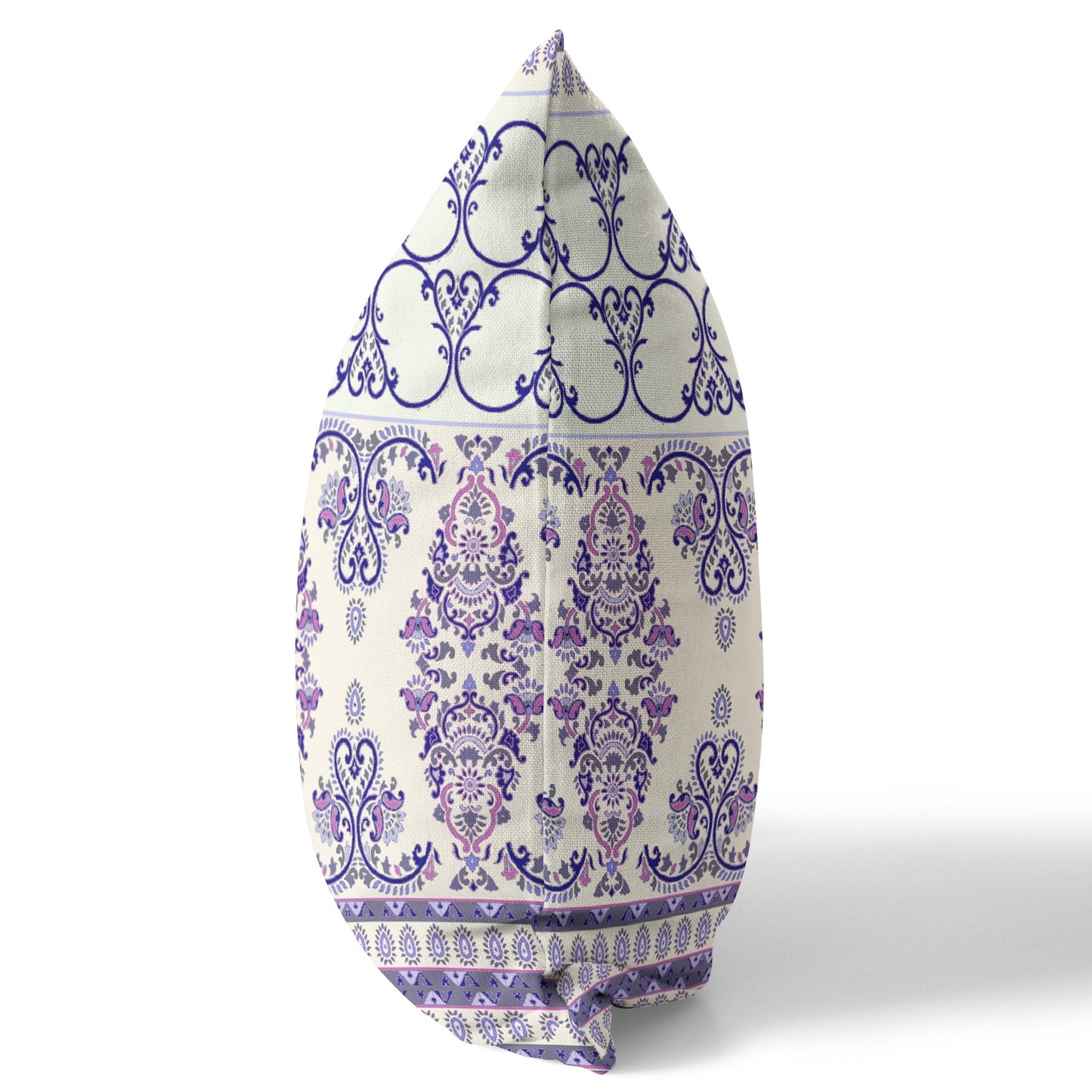 White & Purple Stencil Suede Pillow